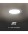 18W Ø22cm LED Einbaupanel - 110lm/W, Samsung LED Chip, 6500K, weißer Rand, 5 Jahre Garantie