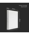 18W quadratische LED-Deckenleuchte - 1800lm, 3000K, warmweiß, Backlit-Panel