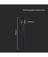 3W wiederaufladbare LED Tischleuchte, schwarz - Dimmbar CCT, 3-Stufen Touch, inkl. USB Kabel