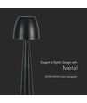 3W wiederaufladbare LED Tischleuchte, schwarz - Dimmbar CCT, 3-Stufen Touch, inkl. USB Kabel