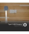 2W-3W wiederaufladbare LED Tischleuchte - Ø8cm, 3-Stufen dimmbar, weiß, inkl. USB-Kabel