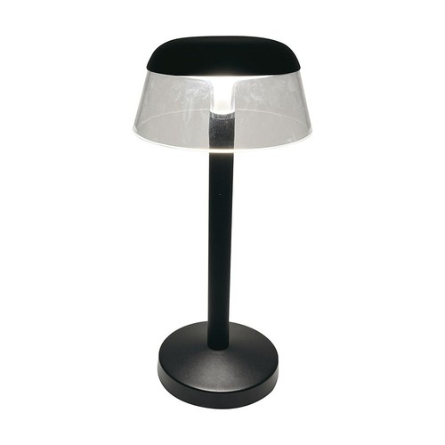 3W LED wiederaufladbare Tischleuchte, schwarz - Ø13cm, 3-Stufen dimmbar, 3-in-1 CCT, inkl. USB-C Kabel