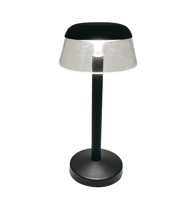 3W LED wiederaufladbare Tischleuchte, schwarz - Ø13cm, 3-Stufen dimmbar, 3-in-1 CCT, inkl. USB-C Kabel