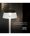 3W wiederaufladbare LED Tischleuchte - Ø13cm, 3-Stufen dimmbar, CCT, weiß, inkl. USB-Kabel