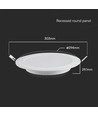 24W Ø29,5cm LED Einbaupanel - Samsung LED Chip, 3000K, 110lm/W, Ausschnitt: Ø27,5-28 cm, Maße: Ø29,5 cm