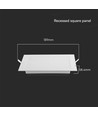 12W 17cm x 17cm LED Einbaupanel - Ausschnitt: 15,5cm x 15,5cm, Maße: 17cm x 17cm, Samsung LED Chip