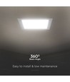 12W 17cm x 17cm LED Einbaupanel - Ausschnitt: 15,5cm x 15,5cm, Maße: 17cm x 17cm, Samsung LED Chip