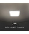 18W quadratisches LED Panel - 4000K, weißer Rand, 21,4 x 21,4 cm, Backlit Deckenleuchte