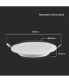 24W Ø17cm Einbaupanel mit Samsung Chip - 110lm/W, 4000K, kaltweiß, rund, Backlit