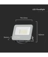 30W LED Fluter, 160lm/W - IP65, schwarzes Gehäuse, graues Glas, 4000K, 5 Jahre Garantie