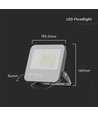 50W LED-Flutlichtstrahler - 160lm/W, 4000K, Schwarzes Gehäuse, grau