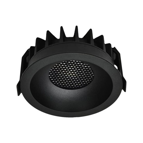 12W Ø8,6cm Blendfreies CCT Downlight RA90 - Lochausschnitt: Ø7,5 cm, Außenmaß: Ø8,6 cm, 3 Lichtfarben, schwarze Front, Honeycomb