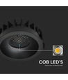 12W Ø8,6cm Blendfreies CCT Downlight RA90 - Lochausschnitt: Ø7,5 cm, Außenmaß: Ø8,6 cm, 3 Lichtfarben, schwarze Front, Honeycomb