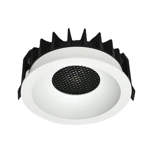 12W Ø8,6cm Blendfreies CCT Downlight RA90 - Ausschnitt: Ø7,5 cm, Maße: Ø8,6 cm, 3 Lichtfarben, weiße Front, Honeycomb