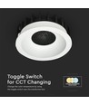 12W Ø8,6cm Blendfreies CCT Downlight RA90 - Ausschnitt: Ø7,5 cm, Maße: Ø8,6 cm, 3 Lichtfarben, weiße Front, Honeycomb
