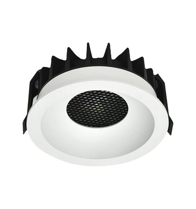 18W Ø10,6cm Blendfreies CCT Downlight RA90 - Lochausschnitt: Ø9,5 cm, Maße: Ø10,6 cm, 3 Lichtfarben, weiße Front, Honeycomb