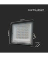 50W LED-Fluter CCT - IP65, graues Gehäuse, 3 Lichtfarben