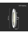 150W LED Hallenstrahler, CCT - 82lm/W, Ø27,7cm, 3 Lichtfarben, IP20 Innenbereich