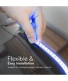 50m 10,5W/m Blauer LED Strip - 121 LED pro Meter, IP65 wasserdicht, 230V, inkl. Stecker