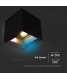 9W Solara schwarze LED Wandleuchte mit Sensor - Solar, IP65, 3-in-1 CCT, 800lm, PIR Sensor