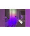 20 Watt Ecklampe mit RGB-Licht - Schwarz, 140 cm hoch, steuerbar mit beiliegender Fernbedienung
