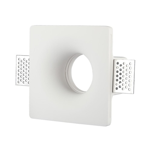 Eckiger GU10 Gips Einbauspot - Weiß, 123x123 mm Loch, IP20, ohne Leuchtmittel