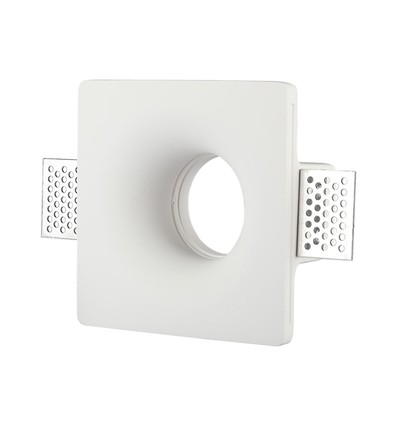 Eckiger GU10 Gips Einbauspot - Weiß, 123x123 mm Loch, IP20, ohne Leuchtmittel
