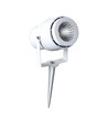 12W LED Gartenstrahler mit Erdspieß - IP65, Grünes Licht, weißes Gehäuse, Aluminium