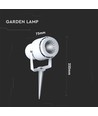 12W LED Gartenstrahler mit Erdspieß - IP65, Grünes Licht, weißes Gehäuse, Aluminium