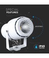 12W LED Gartenstrahler mit Erdspieß - IP65, Grünes Licht, weißes Gehäuse, Aluminium