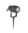12W LED Gartenstrahler mit Erdspieß - IP65, Grüne Lichtfarbe, graues Gehäuse, 20 Grad, Aluminium