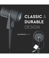12W LED Gartenstrahler mit Erdspieß - IP65, Grüne Lichtfarbe, graues Gehäuse, 20 Grad, Aluminium