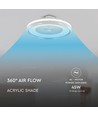 45W Ventilator mit Deckenlicht RF-Steuerung CCT: 3 in 1 - AC-Motor, grauer Ring