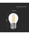 E27 6W LED Kronenlampe - G45, Kohlefaden, klar, 230V