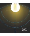E27 6W LED Kronenlampe - G45, Kohlefaden, klar, 230V