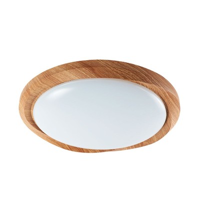 60W LED Deckenleuchte in Holzoptik, dimmbar - 6000lm, Ø49cm, CCT, inkl. Fernbedienung