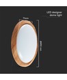 60W LED Deckenleuchte in Holzoptik, dimmbar - 6000lm, Ø49cm, CCT, inkl. Fernbedienung