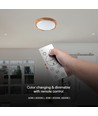 60W LED Deckenleuchte in Holzoptik, dimmbar - 6000lm, Ø49cm, CCT, inkl. Fernbedienung