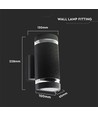 LED Wandleuchte Schwarz E27 IP44