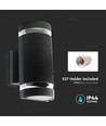 LED Wandleuchte Schwarz E27 IP44