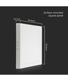 6W quadratisches LED Aufbaupanel - Samsung LED chip, 12x12cm, weißer Rand, inkl. Leuchtmittel