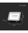 30W LED Fluter mit Samsung LED Chip - 80lm/W, IP65, schwarz, 4000K, Außen/Innen