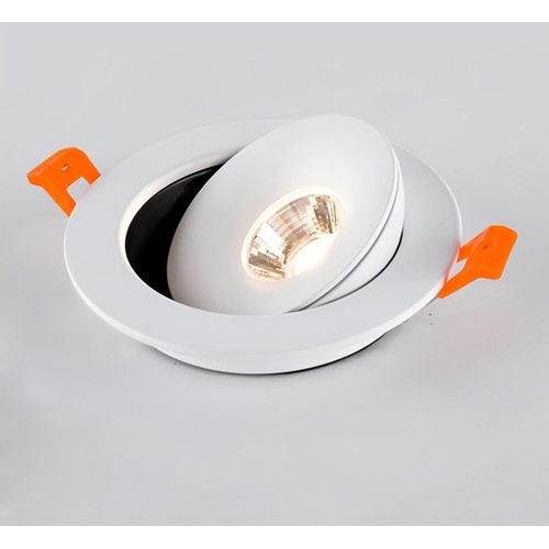 6,5W Ø10,9cm 360° Einbaustrahler RA98 - Ausschnitt: Ø8,5 cm, Maße: Ø10,9 cm, 360 Grad verstellbar, weißer Rand