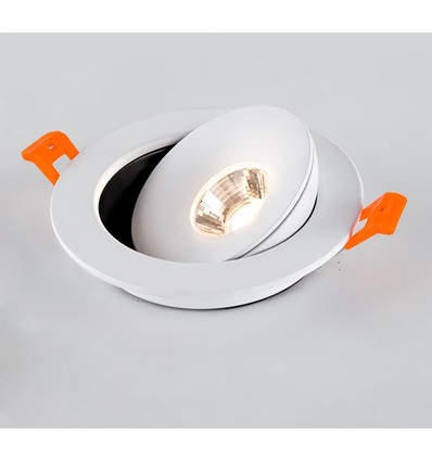 6,5W Ø10,9cm 360° Einbaustrahler RA98 - Ausschnitt: Ø8,5 cm, Maße: Ø10,9 cm, 360 Grad verstellbar, weißer Rand