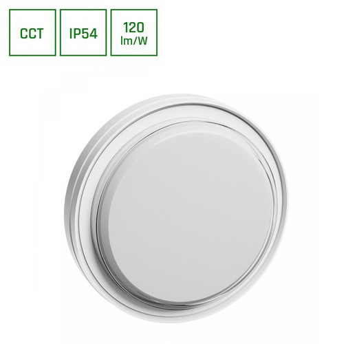 15W Pastilo LED Deckenleuchte - 1800lm, IP54, IK10, 3CCT, Ø22,1cm, weißer Rand