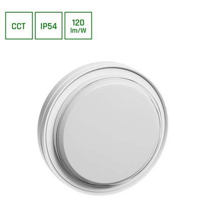 15W Pastilo LED Deckenleuchte - 1800lm, IP54, IK10, 3CCT, Ø22,1cm, weißer Rand