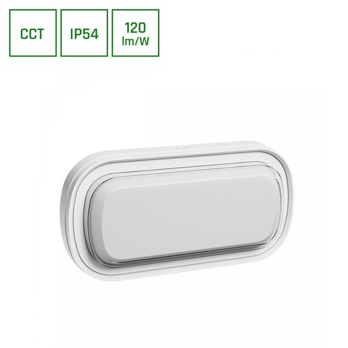 15W PASTILO ovale LED Wandleuchte CCT - 120lm/W, IP54, IK10, weiß, 5 Jahre Garantie