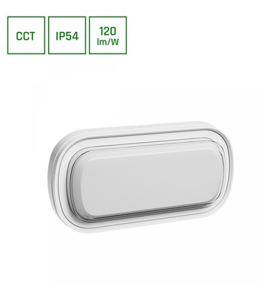 15W PASTILO ovale LED Wandleuchte CCT - 120lm/W, IP54, IK10, weiß, 5 Jahre Garantie
