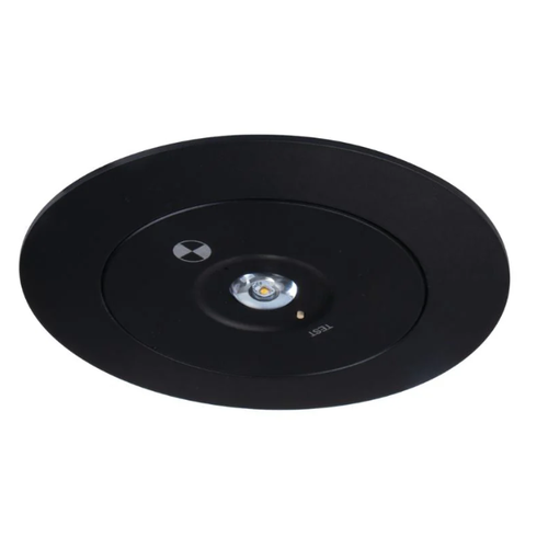 3W LED Notbeleuchtung Spot für Decke - Lochausschnitt: Ø7,5-12,5cm, 3 Stunden Akku, Schwarz