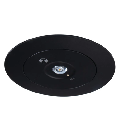 3W LED Notbeleuchtung Spot für Decke - Lochausschnitt: Ø7,5-12,5cm, 3 Stunden Akku, Schwarz